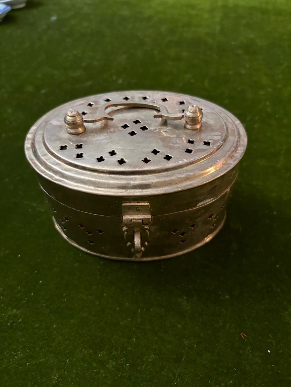 Vintage brass cricket box